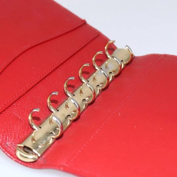CHANEL COCO Mark Day Planner Cover Leather Red Gold CC Auth - Picture 8 of 16